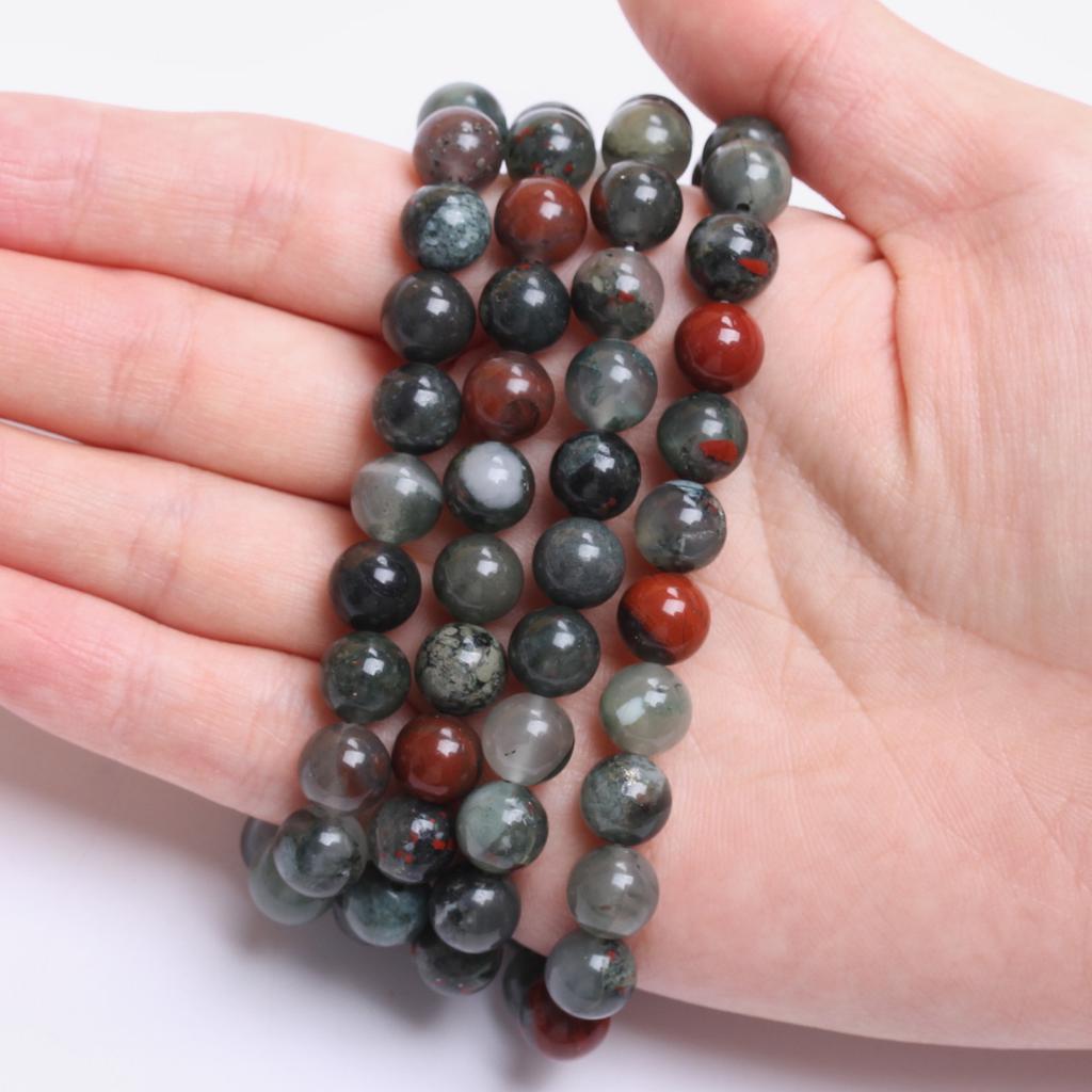 Горячая распродажа, африканские аксессуары из кровавого камня, натуральное изготовление ювелирных изделий, 4/6/8/10 мм, браслет, ожерелье, брелок, бусины, мода, 20-40 шт., бисерный материал