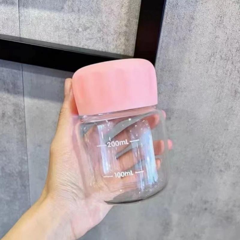 300 мл Маленькая бутылка для воды Пластиковая Портативная Герметичная Кружка Стакан для питья сока и молока со шкалой Подходит для улицы, кухни, школы