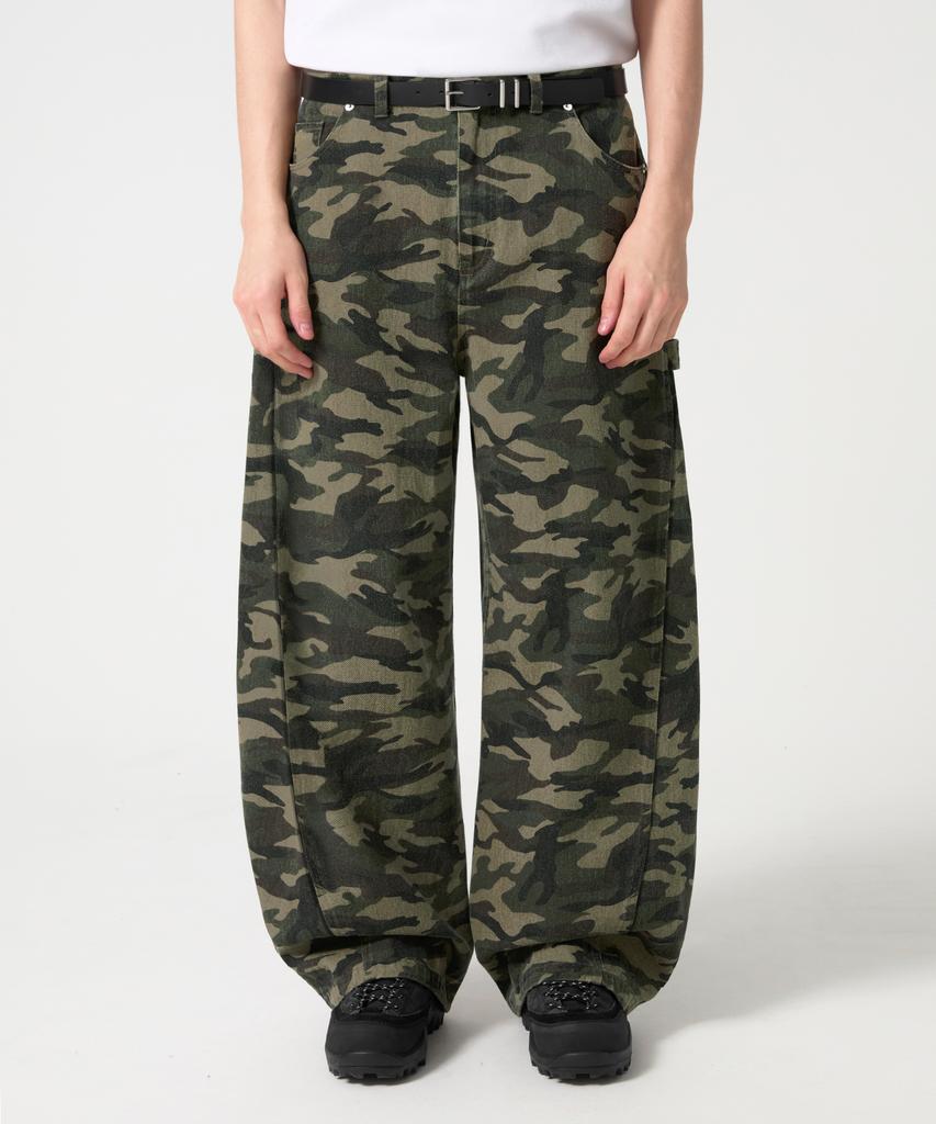 TRILLION Camo Wide Curved Cotton Pants_Deep Khaki