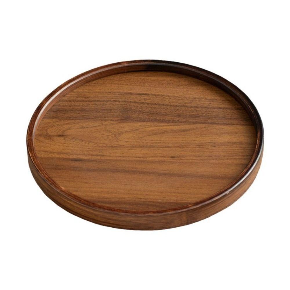 Round Food Storage Trays Wooden Dessert Pallet Decorate Tray Food Dish Home