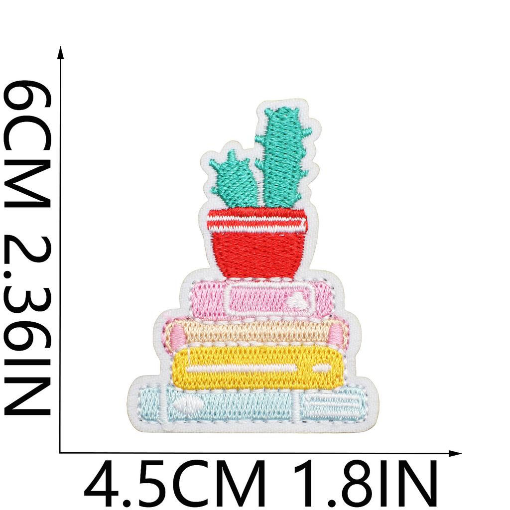 Book Embroidery Cloth Sticker Reading Skull Patch Sticker Clothes Decoration Bag Embroidery Chapter Zai Love Learning Chapter Zai Sticker