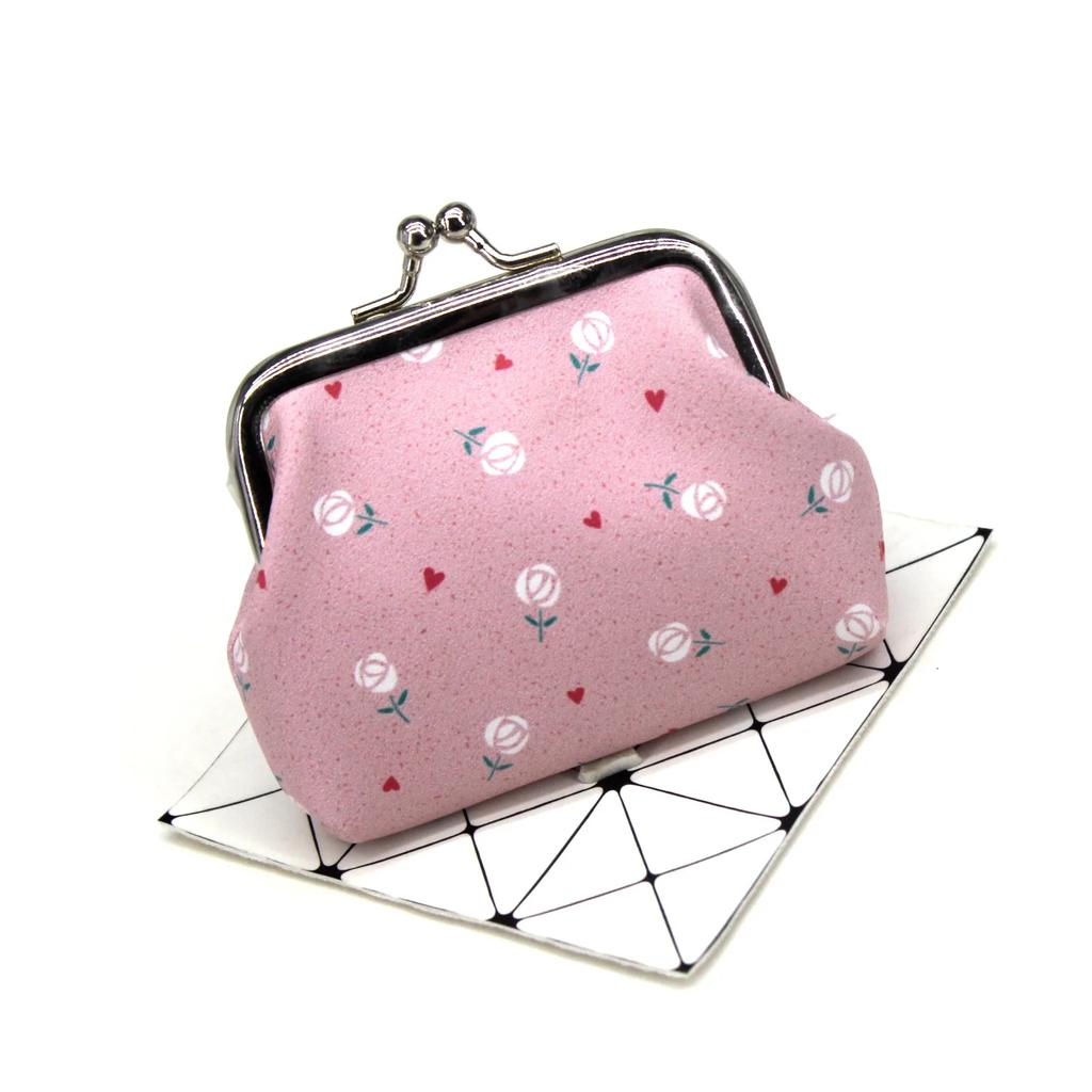 Fashion Flower Printing Coin Purses Girl Hasp Zero Wallet Ladies Purse Female Mini Money Bag PU Leather Key Card Holder Wallet