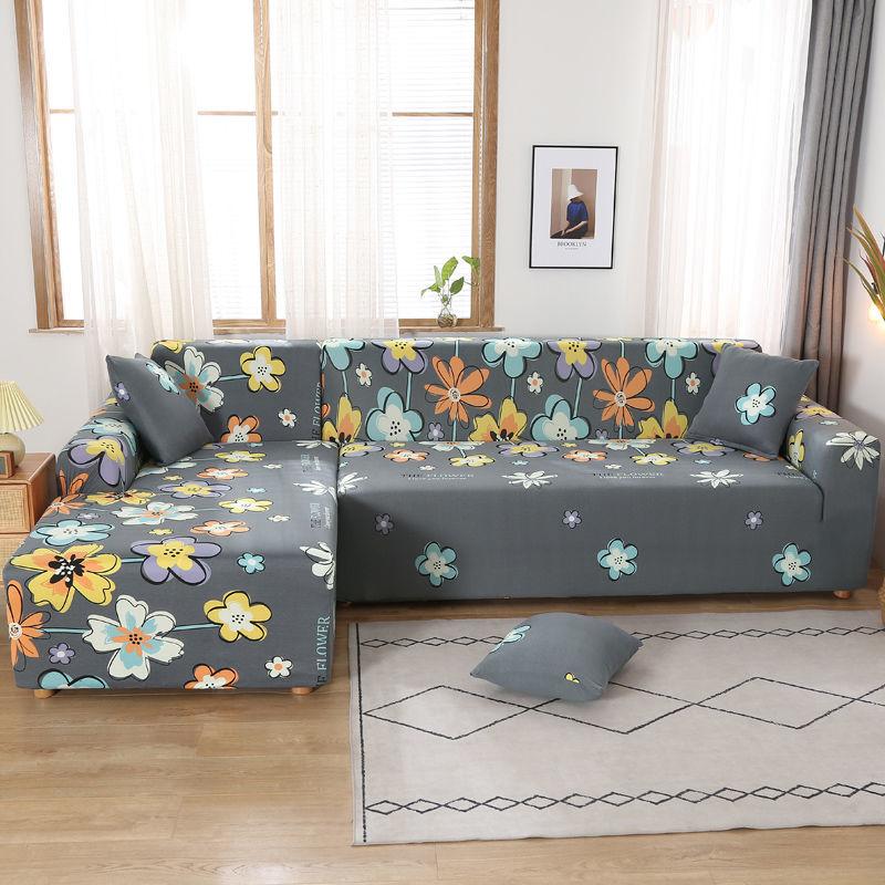 Чехол для дивана с цветочным узором, эластичный универсальный чехол для дивана в форме буквы L, чехол для дивана в форме буквы L