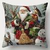 1 шт. Рождественская наволочка Снеговик Санта-Клаус Прочная наволочка 2025 Новинка для украшения дома Рождество Новый год Рождественское украшение