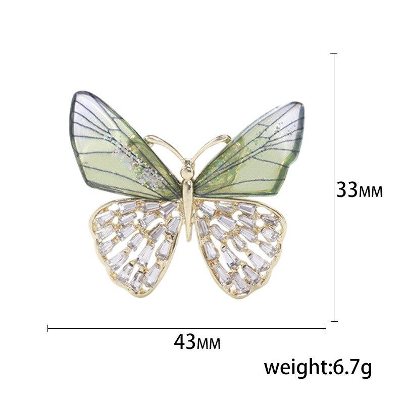 Blucome Shining Gradient Wings Butterfly Brooches for Women Top Quality Luxury Butterfly Office Party Brooch Pins