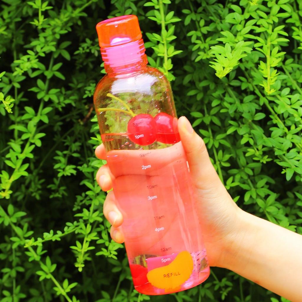 16.9oz/500ml Простая чашка со шкалой времени, прозрачная пластиковая чашка, модная прозрачная спортивная бутылка для воды, герметичная, портативная, для сока, молока