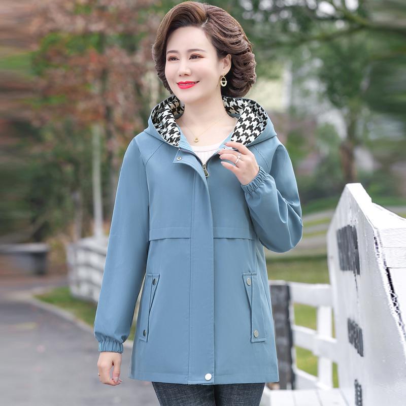 Spring Jacket Middle-aged Short Jacket Middle-aged and Elderly Women's Spring and Autumn Windbreaker Fashion Temperament Top