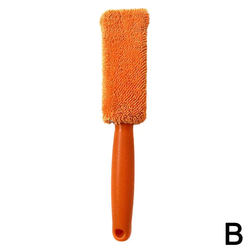 Щетка для мытья колес автомобиля, портативная микрофибра, обод шины с пластиковыми аксессуарами, автомобильный инструмент для детализации, ручка для чистки багажника, мотора P4M7