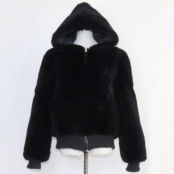 Женское пальто с капюшоном из натурального меха кролика Рекс, натуральная толстая куртка из меха кролика Рекс, женская теплая куртка из 100% натурального меха кролика Рекс