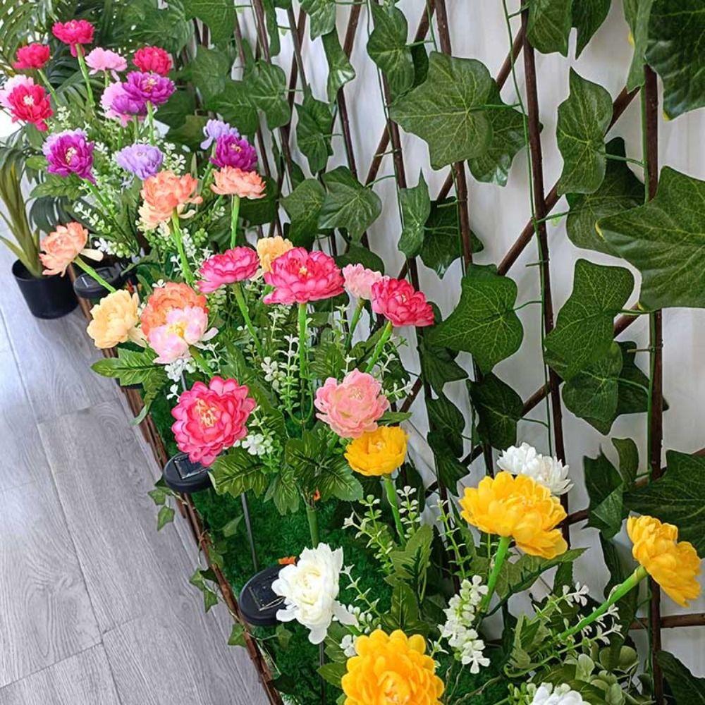 7 Голов Газонный Светильник Уличный Имитация Цветов Светильники Новые Светодиодные Светильники на солнечной батарее