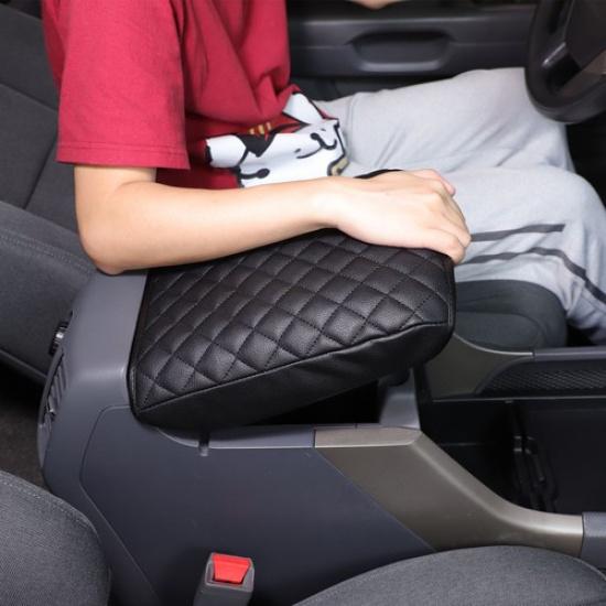 Black Leather Car Armrest Box Cover Handrest Guard Case For Honda Pilot 2003-08