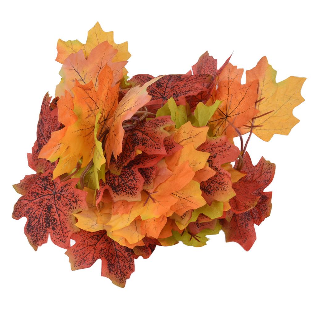 Декоративная искусственная кленовая гирлянда Осенняя гирлянда из листьев Украшение День благодарения Хэллоуин Искусственный клен