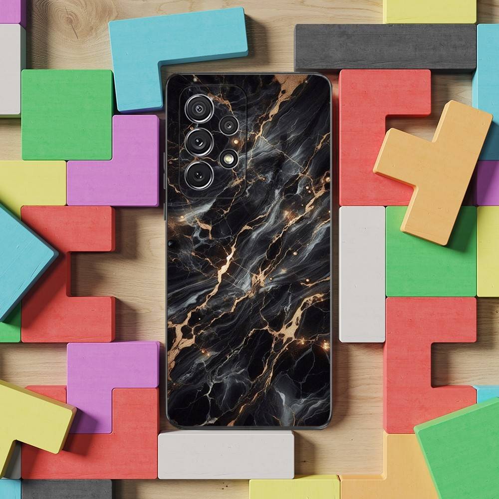 Black Gold Art Marble Phone For Samsung S22,S25,S24,S23,Ultra,FE,Plus,S21,S20,S10,S9,Lite,Soft Silicone Black