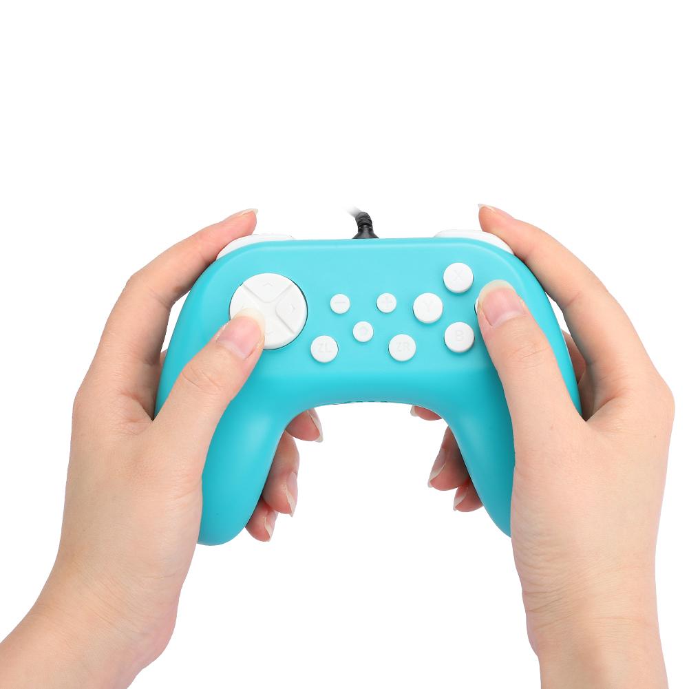 TNS 19075 Игровая консоль Проводной геймпад Контроллер Рукоятка с мотором для SwitchЗеленый