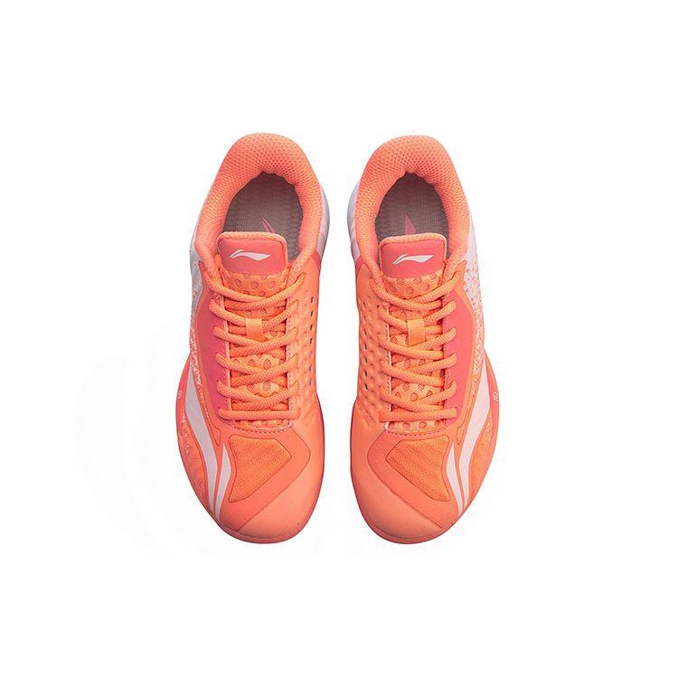Li-Ning Attack SE Амортизирующая Поддержка Низкий Верх Обувь для Бадминтона Женская Обувь Розовый Белый AYZP008-3