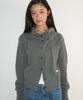 RONRON Mini Pocket Hooded Knit Cardigan Gray