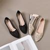 Hollow Out Sparkling Diamond Pointed Shoes for Women Spring and Summer Shoes with Thick Heels and Soft Soles Single Shoes