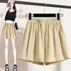 Dimanaf 2025 Plus Size Shorts Summer Women Elastic Loose High Waist Casual Short Pants Basic New Wide Leg Pants