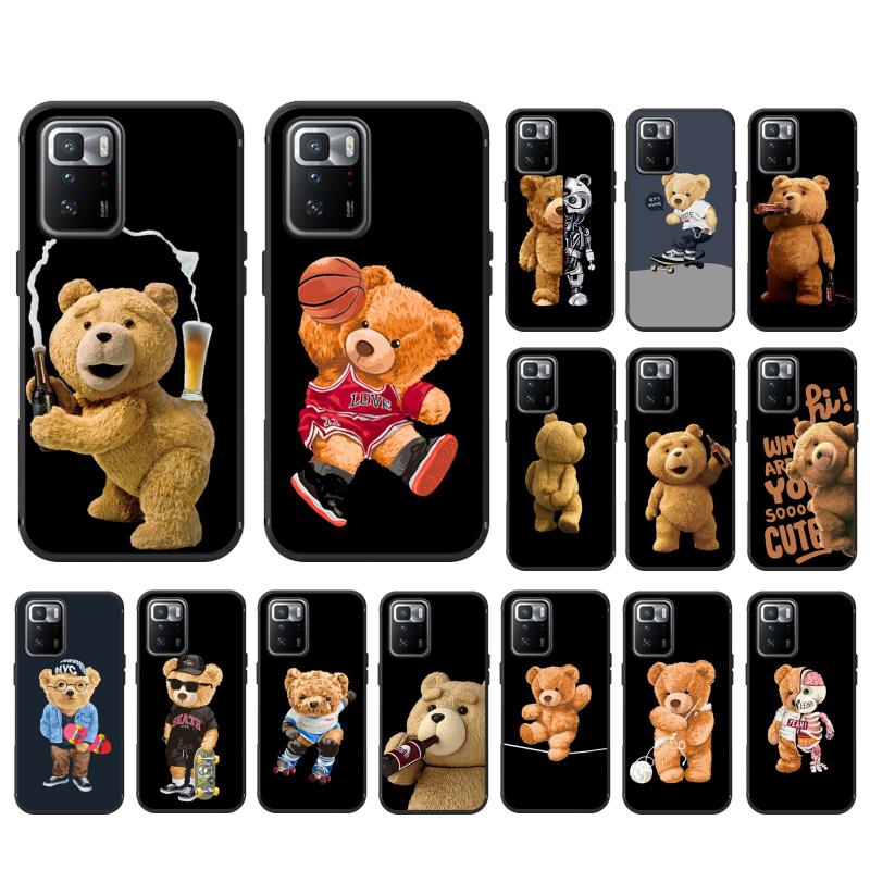 Чехол для телефона Xiaomi Redmi Note 11 10 Pro Note 8 Pro 9Pro Note9 9S 10S 9T Redmi 10 9C 9A, чехол с изображением плюшевого мишки и пива