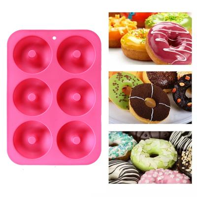 6 сеток силиконовая форма для пончиков противень антипригарные формы для выпечки силиконовая форма для пончиков шоколадные рогалики противень DIY кондитерские аксессуары