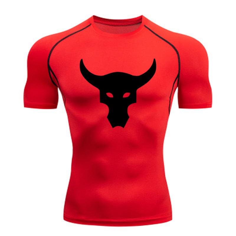 Футболка премиум-класса Quick-Dry Bull Head — дышащая ткань для бега и тренировок на свежем воздухе | Минималистичный черно-белый дизайн | Тренд в области фитнеса в Европе