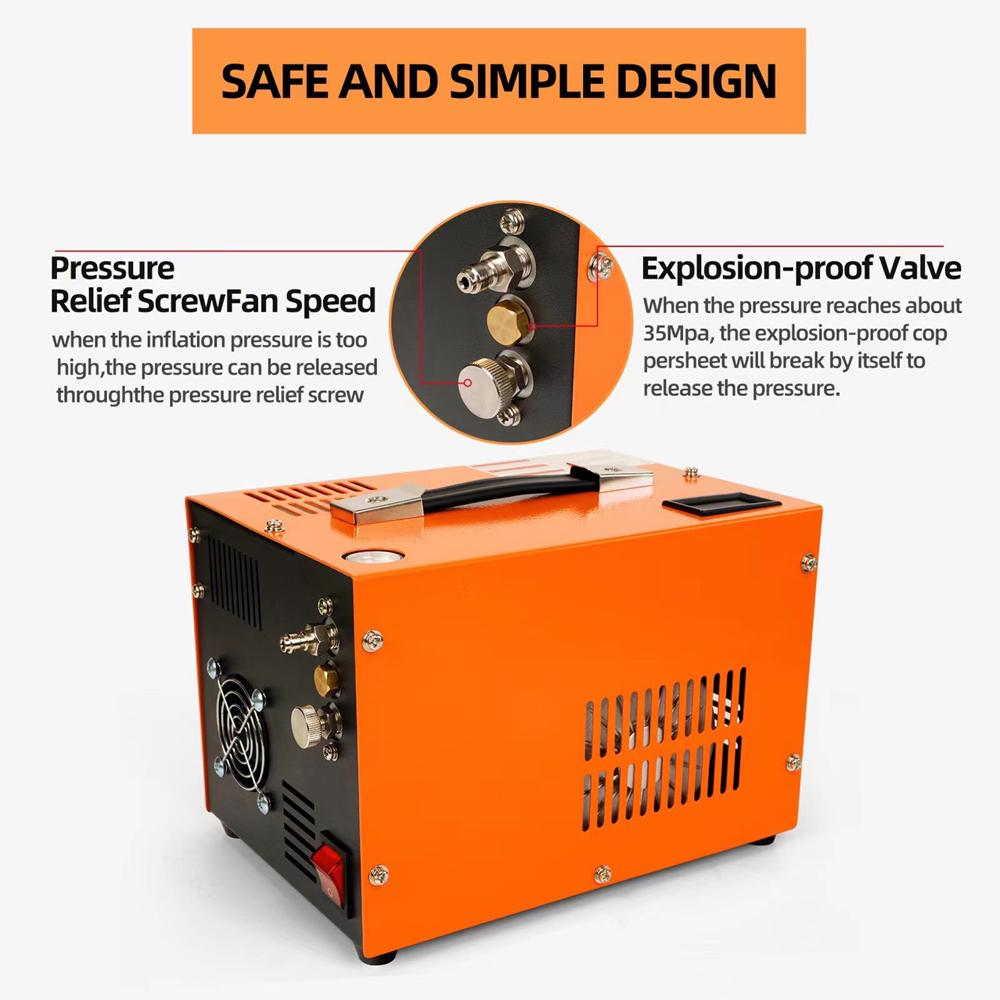 Воздушный компрессор высокого давления со светодиодным дисплеем 4500 фунтов на квадратный дюйм с охлаждающим вентилятором Интеллектуальный портативный воздушный компрессор
