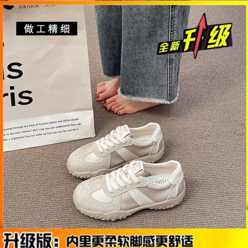 Первый слой коровьей кожи ~ натуральная кожа с мягкой подошвой немецкие кроссовки Forrest Gump женские весенне-летние 2025 новые повседневные кроссовки на платформе