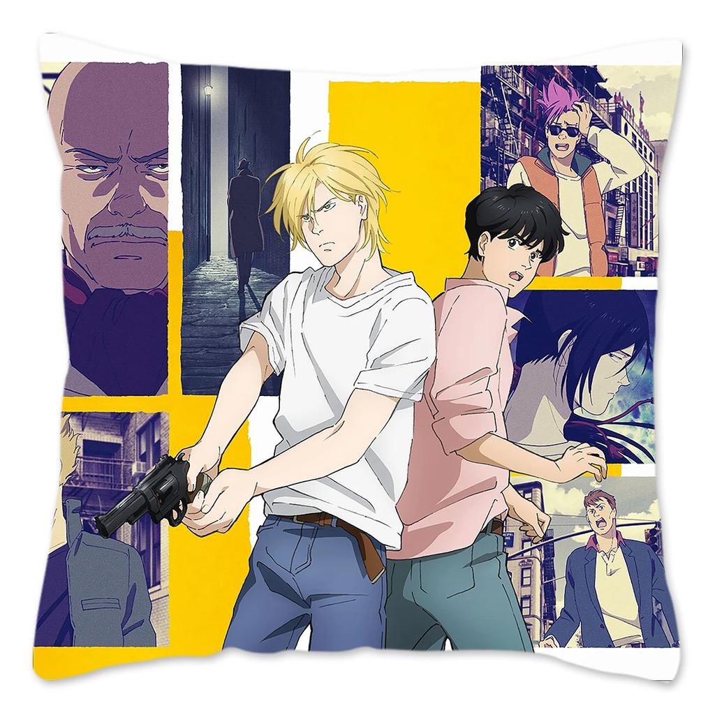 Наволочка для подушки в стиле аниме «Банановая рыба» для дивана, наволочка для украшения дома, наволочка из полиэстера, японская манга, дом для подушки