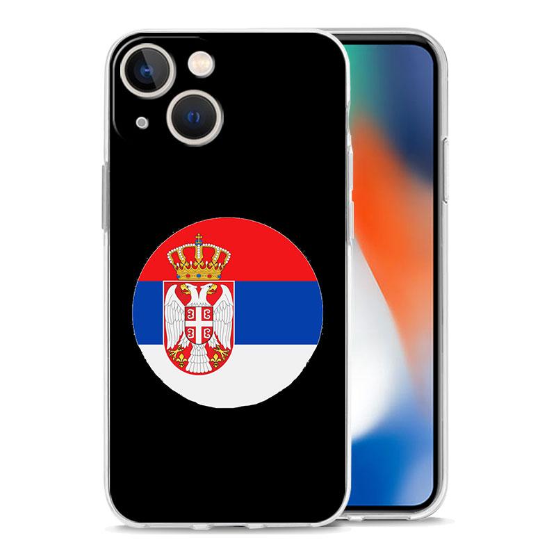 Чехол для телефона iPhone 17 Чехлы iPhone Air 16 15 12 13 14 Pro Max 7 8 Plus 16Pro iPhone11 Мягкий чехол Значок с флагом Сербии