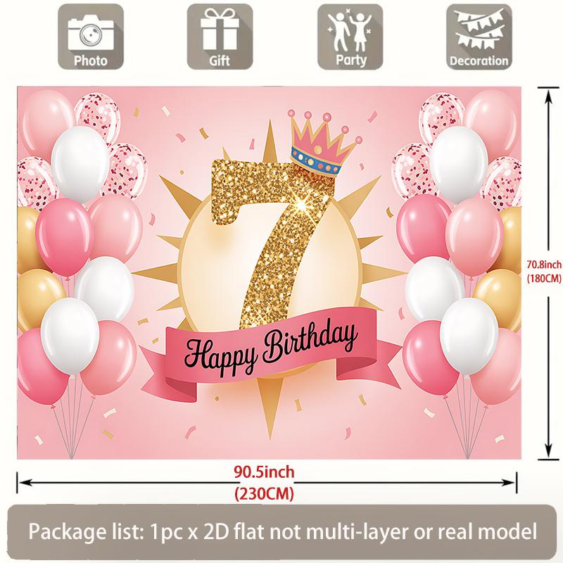 Birthday Celebration Party Banner, Polyester Background Decor for Home Room Wall and Props