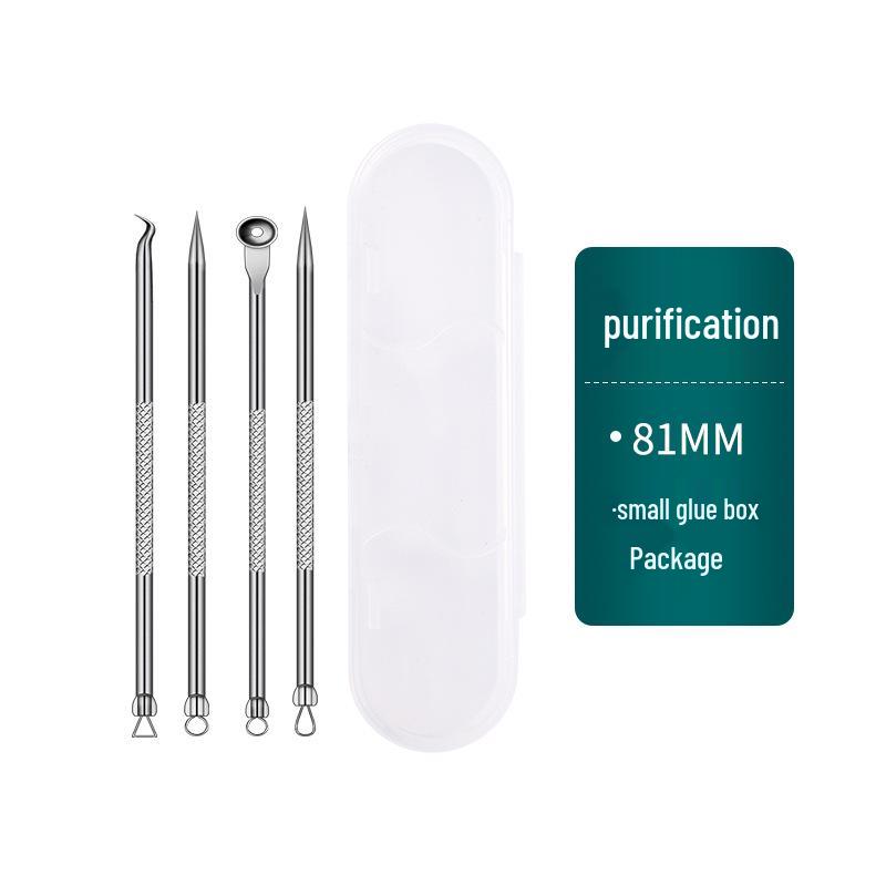 4-Piece Stainless Steel Double-Ended Blackhead and Acne Extractor Set