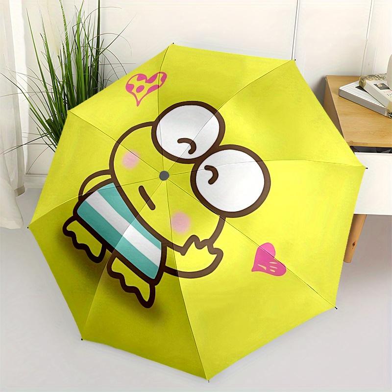 KEROKEROKEROPPI Automatic Open/Close Umbrella-Cute Umbrella with Cute Design, Portable 3-Fold Compact Umbrella for Men & Women, Halloween Ch