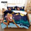 Christmas Digital Printing Bedding Set Christmas Santa Duvet Cover Set 3D Bedding Linen Queen Size Fashion Design
