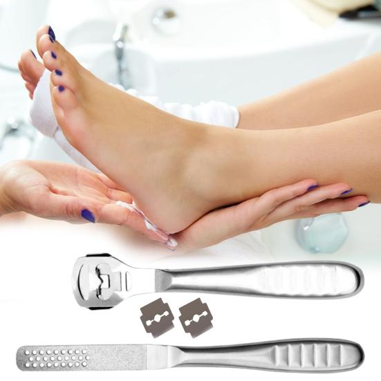 Yousheng 1 комплект инструментов для ухода за ногами, безопасный, острый, многоразовый, с лезвием, водонепроницаемый инструмент для педикюра, нержавеющая сталь, бритва для удаления мозолей на пятках для женщин