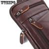 WTEMPO Мужская сумка для мобильного телефона, многофункциональная деловая поясная сумка с ремнем, большая вместительная сумка из воловьей кожи на одно плечо