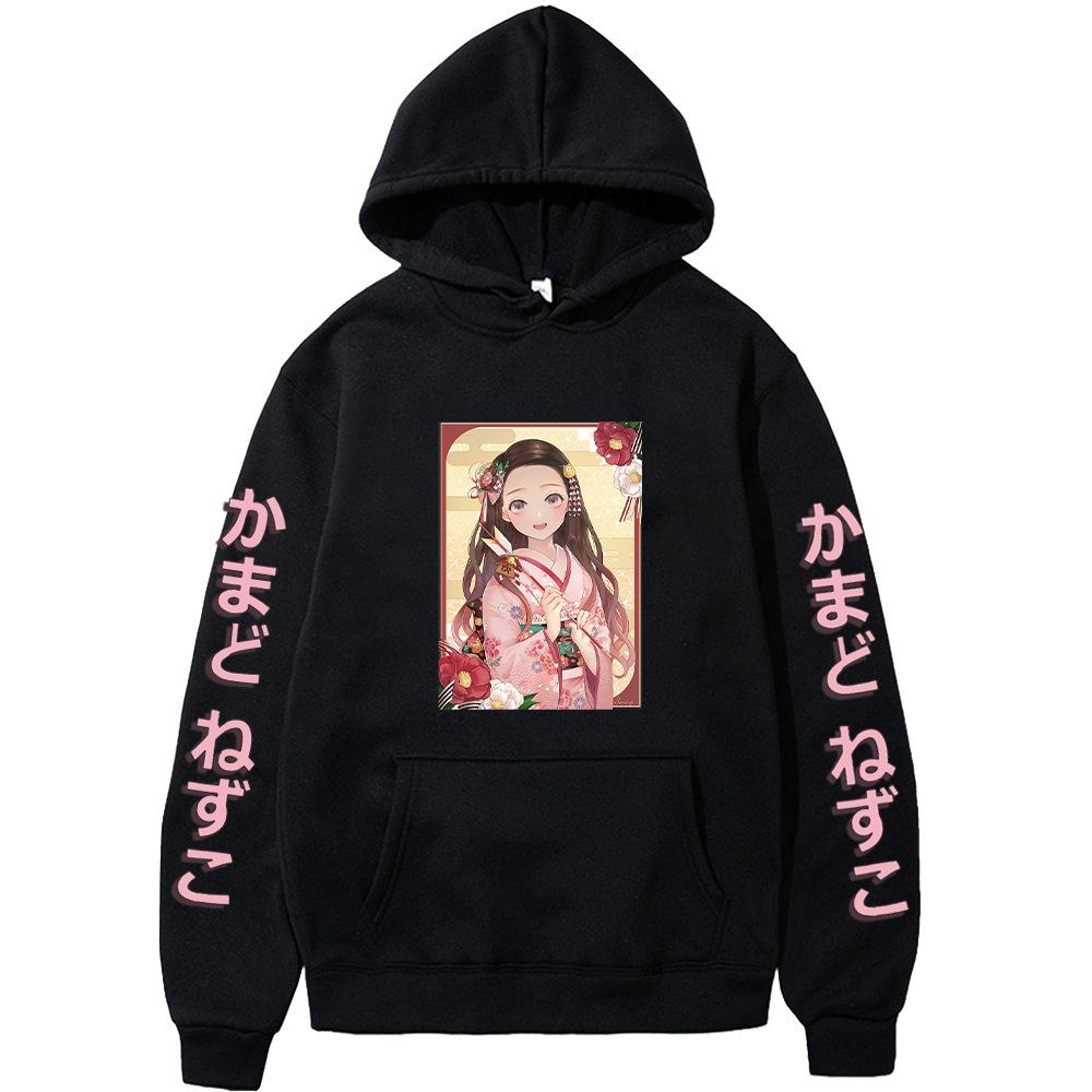 Fashion Japanese Anime Kamado Nezuko Demon Slayer Cool Women Hoodie Funny Winter Casual Cartoon Long Sleeve Sweatshirt