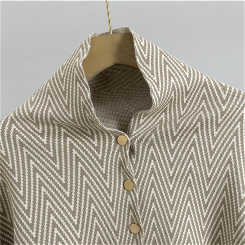 Женский осенне-зимний комплект платья Вязаная шаль-жакет Длинная юбка Комплект из двух предметов