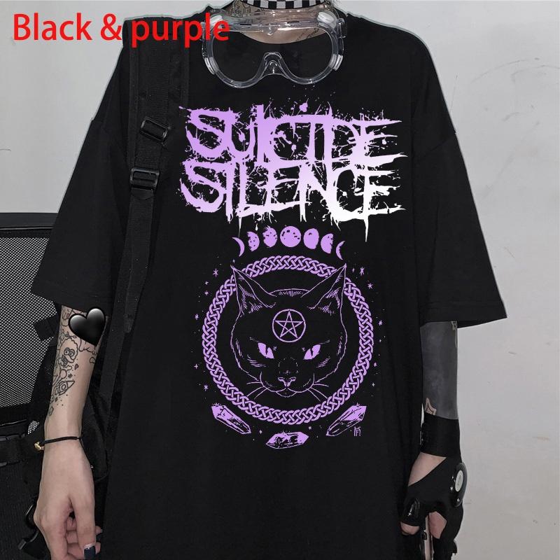 Vintage Women T-shirt Punk Dark Grunge Streetwear Clothing Female Oversized Loose Ladies Top Gothic Tshirts Harajuku Clothes