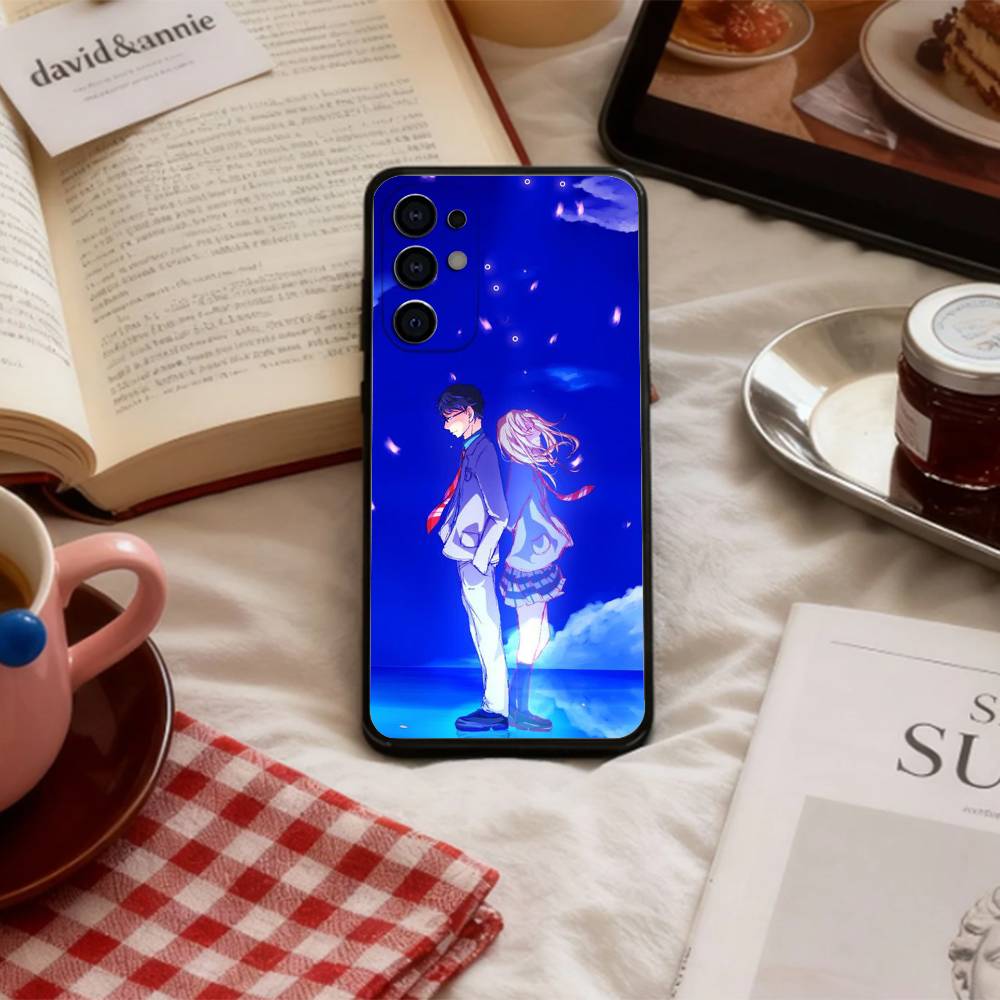 Мягкий черный чехол для телефона Samsung S 25, 24, 23, 22, 30, 21, 10, 9, Ultra, Plus, Lite, FE, 4, 5 G из аниме «Твоя ложь в апреле».