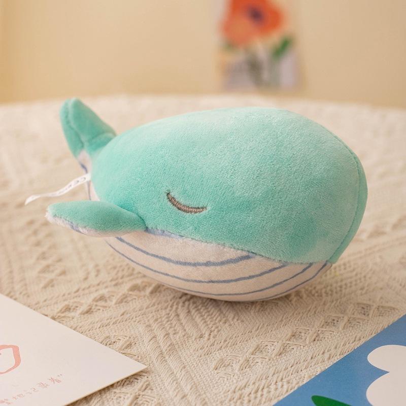 12cm Plush Whale Pendant Soft Stuffed Sea Animal Plush Toy Cartoon Blue Whale Keychain Bag Decoration Cute Birthday Gift