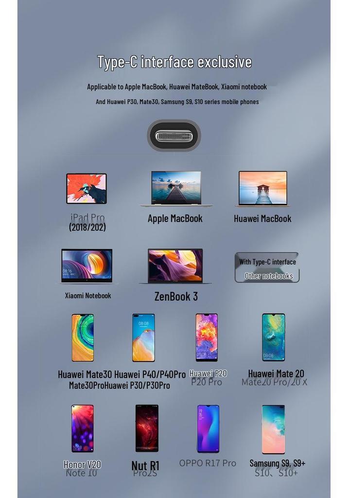 6-в-1 USB-C концентратор 4K док-станция для ноутбуков MacBook