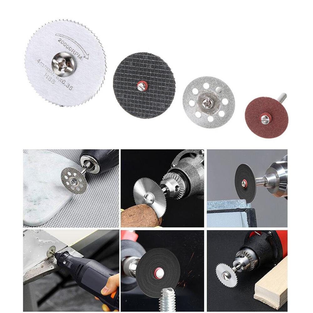 60pcs Cutting Wheel Set for Rotary Tool Including 545 Diamond Cutting Wheels HSS Circular Saw Blades Resin Cutting Disc Mandrels