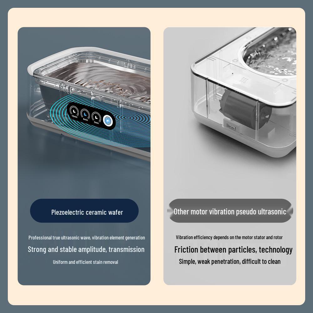 High-Power Portable Ultrasonic Eyeglass and Retainer Cleaner with Large Capacity