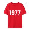 1977 Cotton T-shirt Men and Women Fashion Brand High Street Loose Fleece Cotton T-shirt Autumn Winter Warm Cotton T-shirt