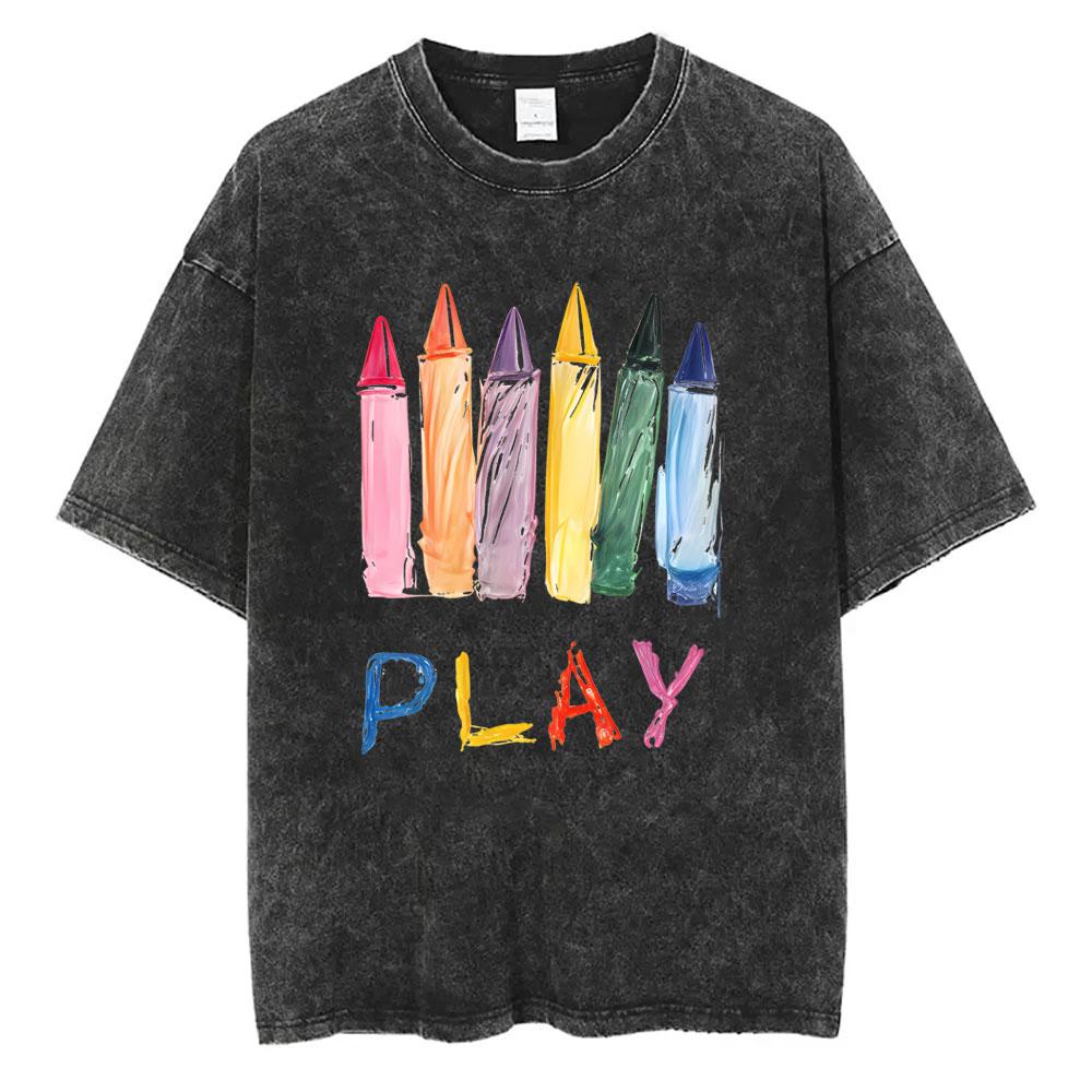 Washed Vintage Ed Sheeran Play Graphic T-shirt Men Women Hip Hop Fashion Pop Music T Shirts Men's Gothic Oversized Streetwear