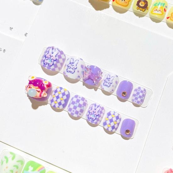 12 шт. детские мультяшные наклейки для дизайна ногтей, милые цветочные девушки с сердечным узором, стразы, наклейки для ногтей, самоклеящиеся накладные ногти, художественное украшение «сделай сам»