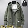 Men's Plus Size Spring Fall Workwear Trench Coat Oversized Casual Jacket 4XL-10XL