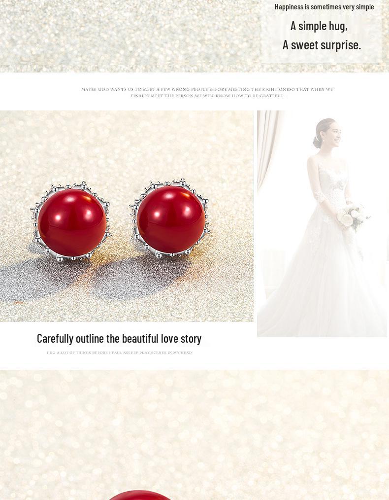 Милые двусторонние серьги-пусеты с жемчужным кружевом - подарок на День святого Валентина и Рождество для женщин