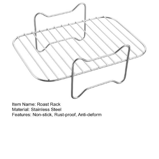 Решетка для жарения с антипригарным покрытием, термостойкая, нескользящая, для гриля, из нержавеющей стали, полированная фритюрница, аксессуары для фритюрницы, пароварка, подставка для жарки, поставка на открытом воздухе
