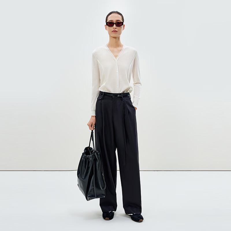 LESS 2025 Весенний кардиган из шерсти и кашемира с V-образным вырезом